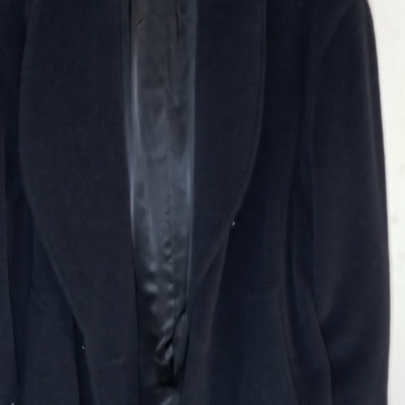 Mens Dark Blue Wool Maxi Coat- by Beau Drummell - Picture 3 of 6